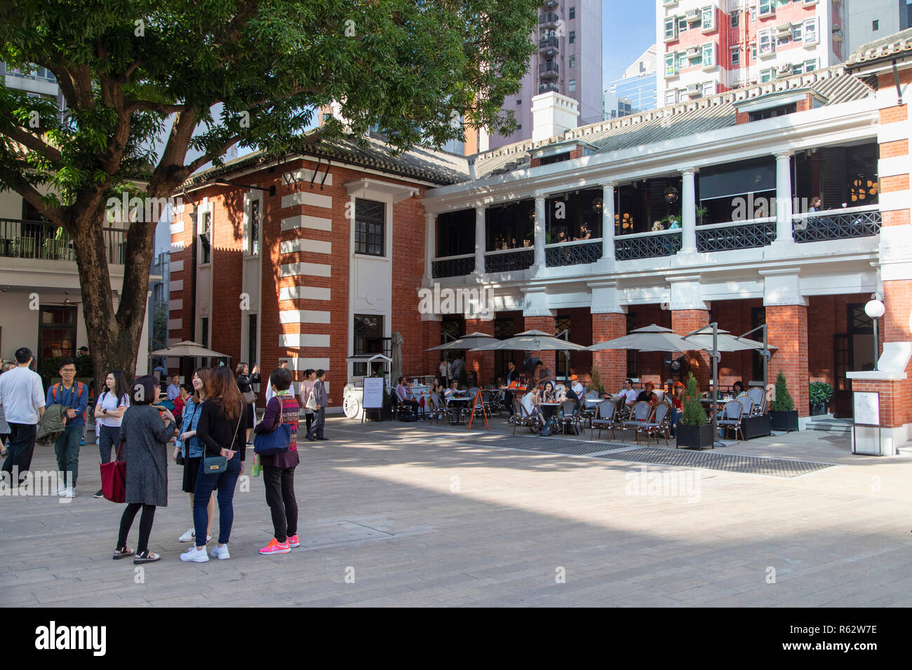 Outdoor cafe in Tai Kwun Centre for Heritage and Arts, Central, Hong