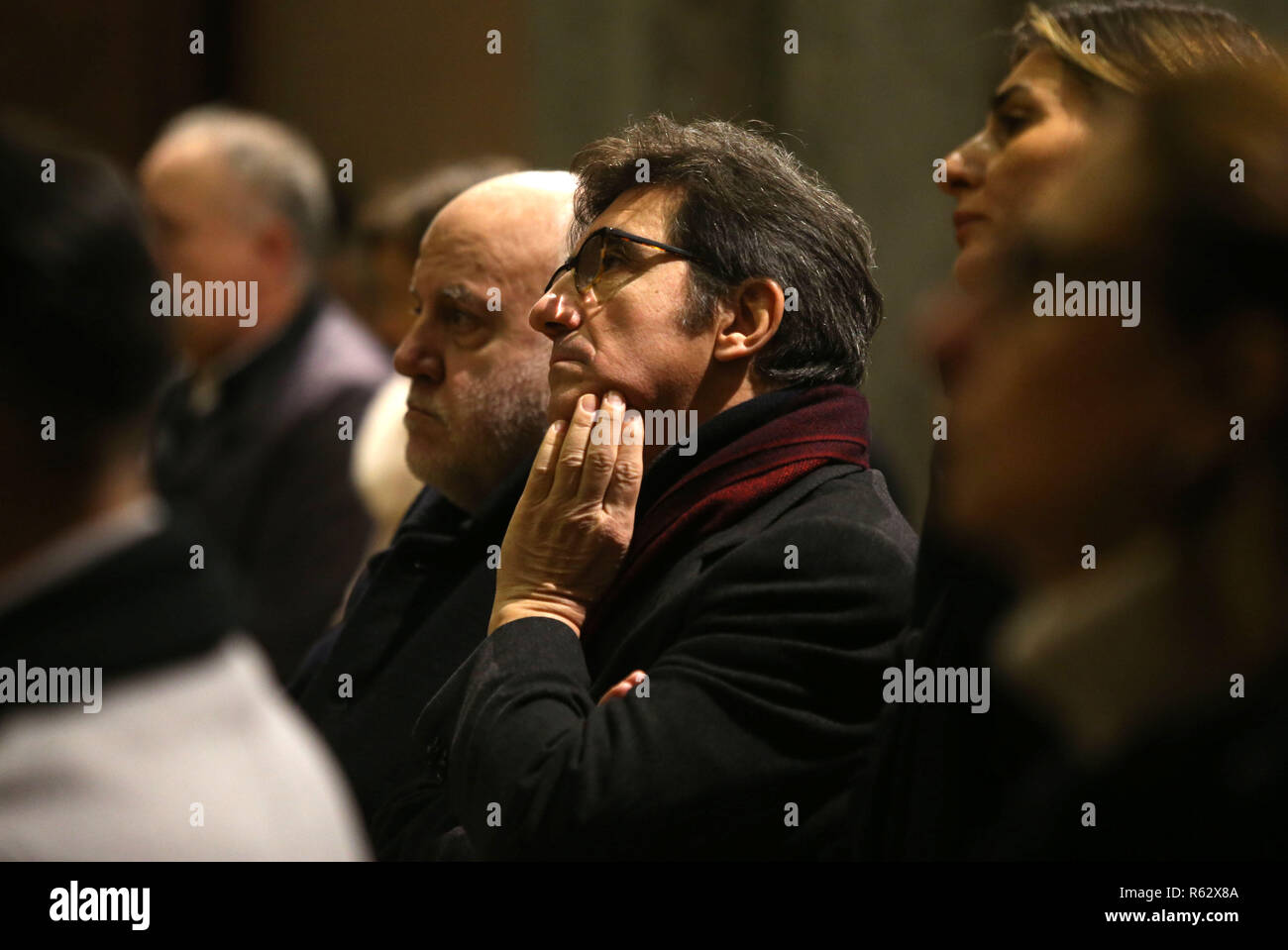 Foto LaPresse - Stefano Porta 03/12/2018 Milano ( Mi ) Cronaca Funerali di Sandro Mayer in San Babila Nella foto: Urbano Cairo Stock Photo