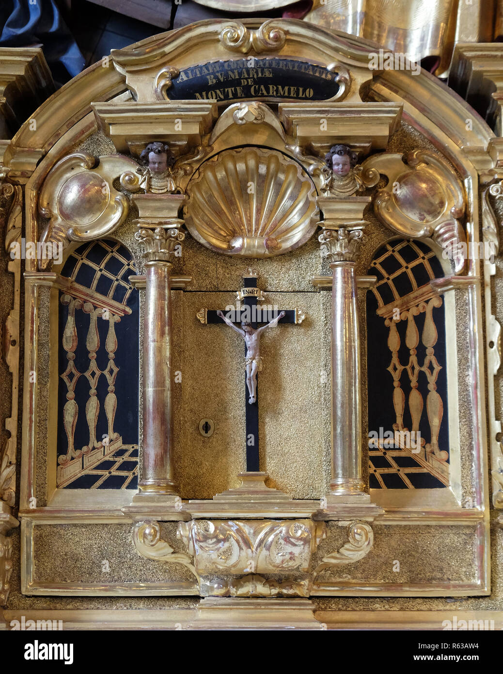 Tabernacle on the altar of Assumption in the church of St. Leodegar in Lucerne, Switzerland Stock Photo