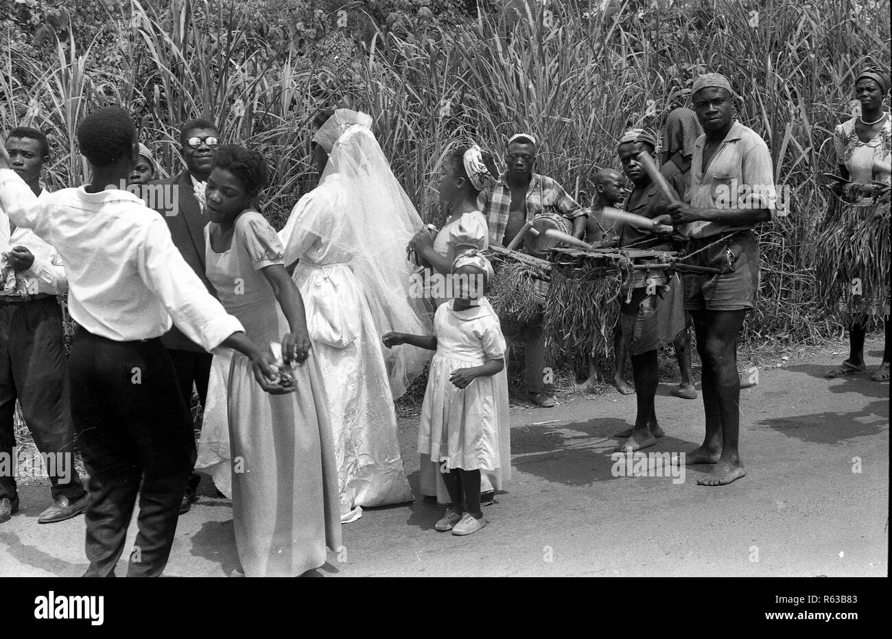 Yaounde Cameroon 1959 wedding party Stock Photo