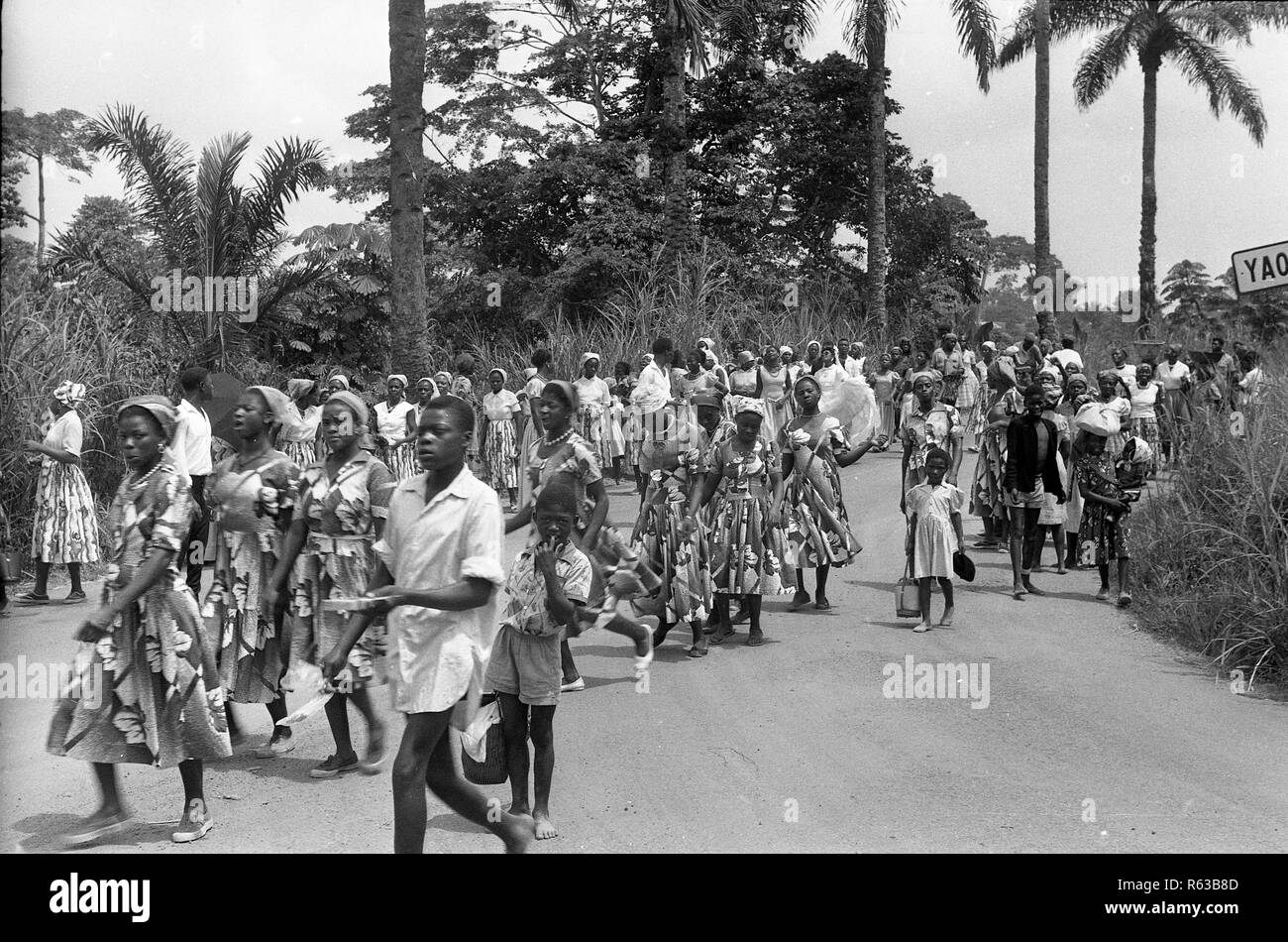Yaounde Cameroon 1959 wedding party Stock Photo