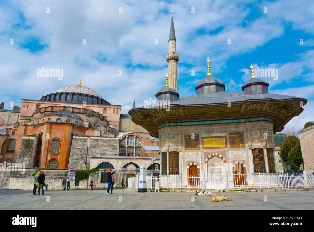 Hagia Sophia and Fountain of Sultan Ahmet III, Ayasofya Meydani, Fatih ...