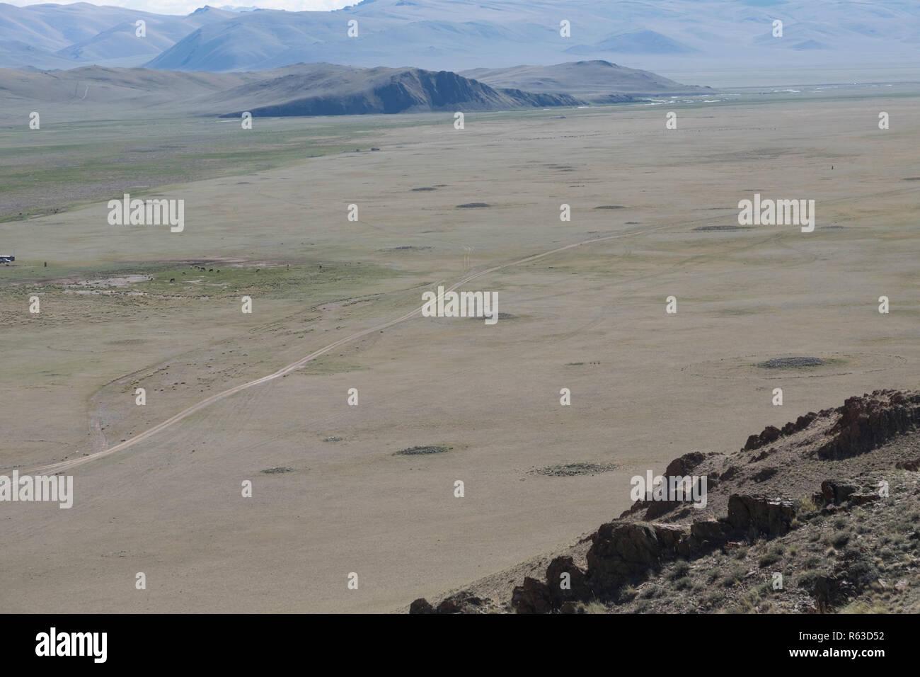 Burial mounds in Central Asia. Bronze and Iron age Stock Photo