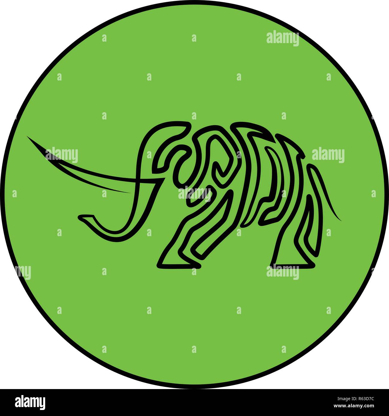 elephant animal isolated art line vector icon Stock Vector