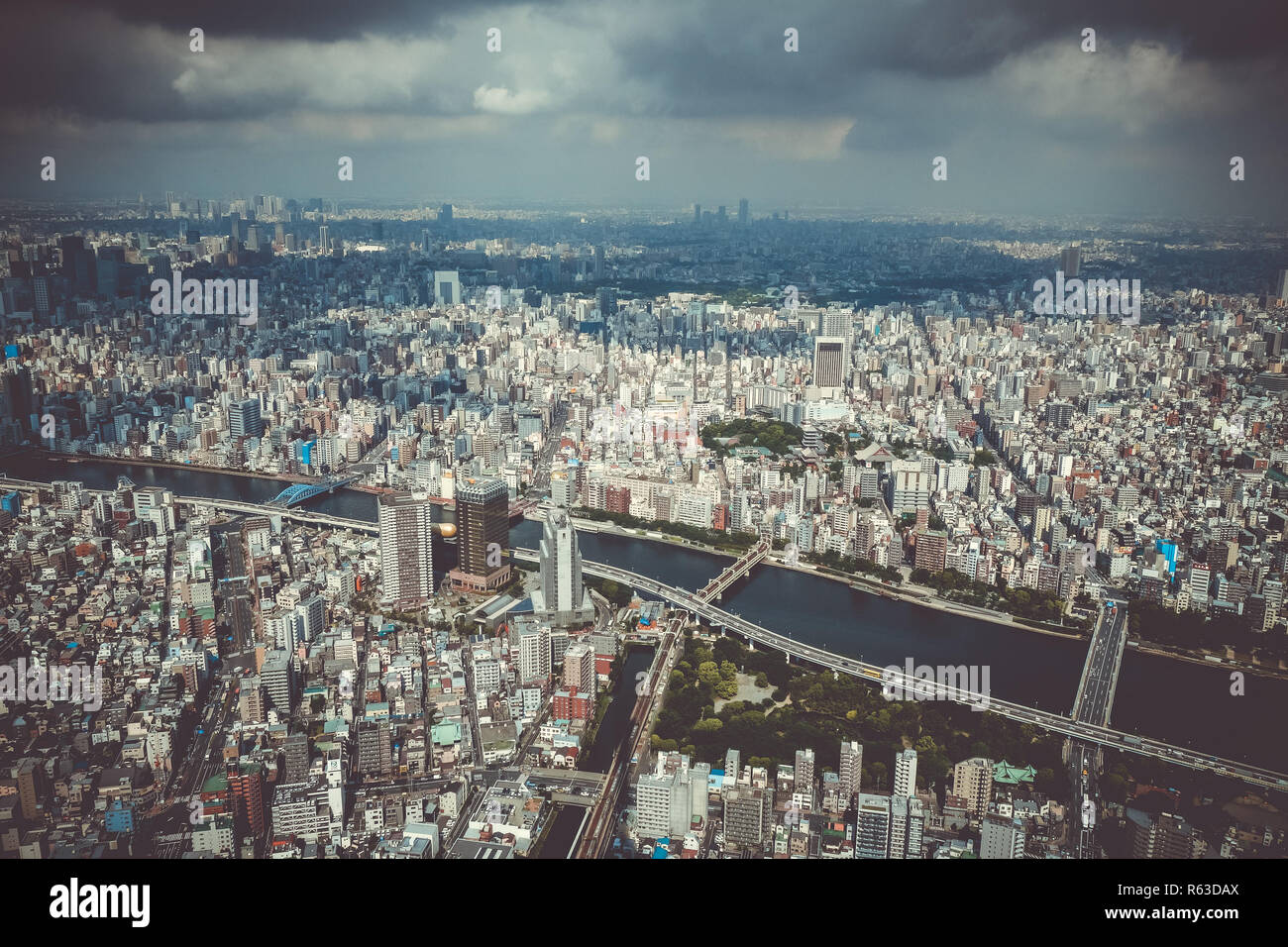 Tokyo city skyline aerial view, Japan Stock Photo - Alamy