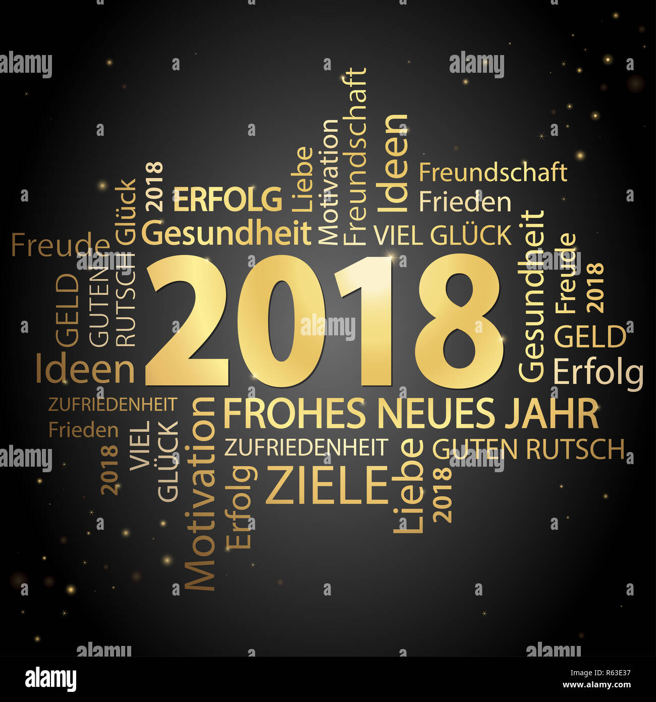 word cloud with new year 2018 greetings Stock Photo Alamy