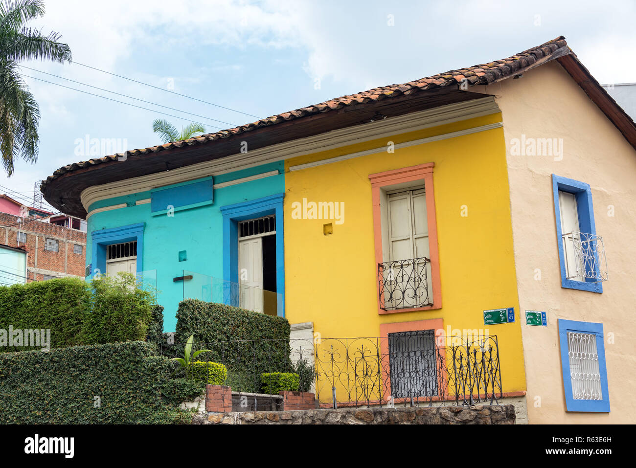 Colorful Building in Cali, Colombia Stock Photo Alamy