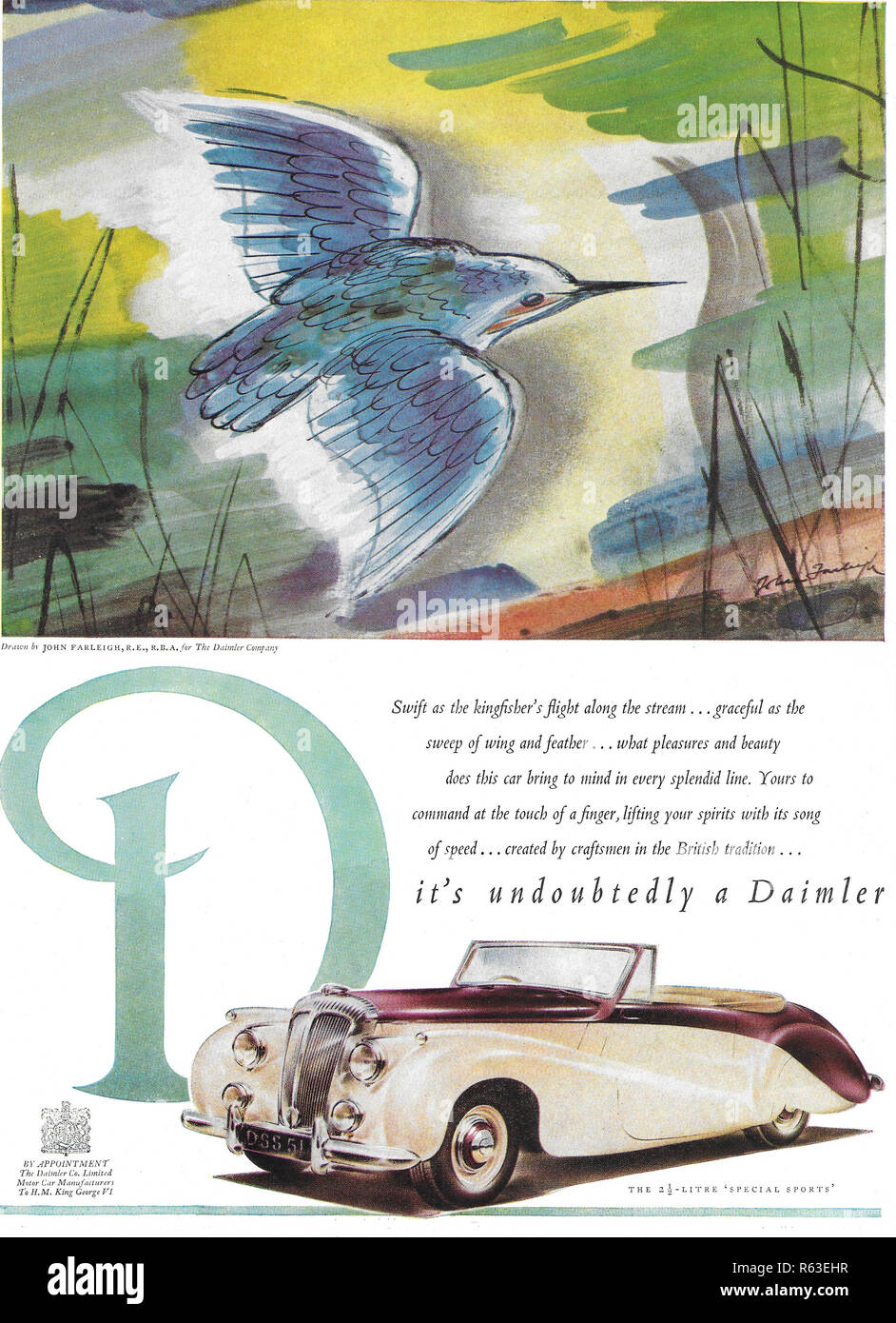 Daimler car advert advertising in Country Life magazine UK 1951 Stock Photo