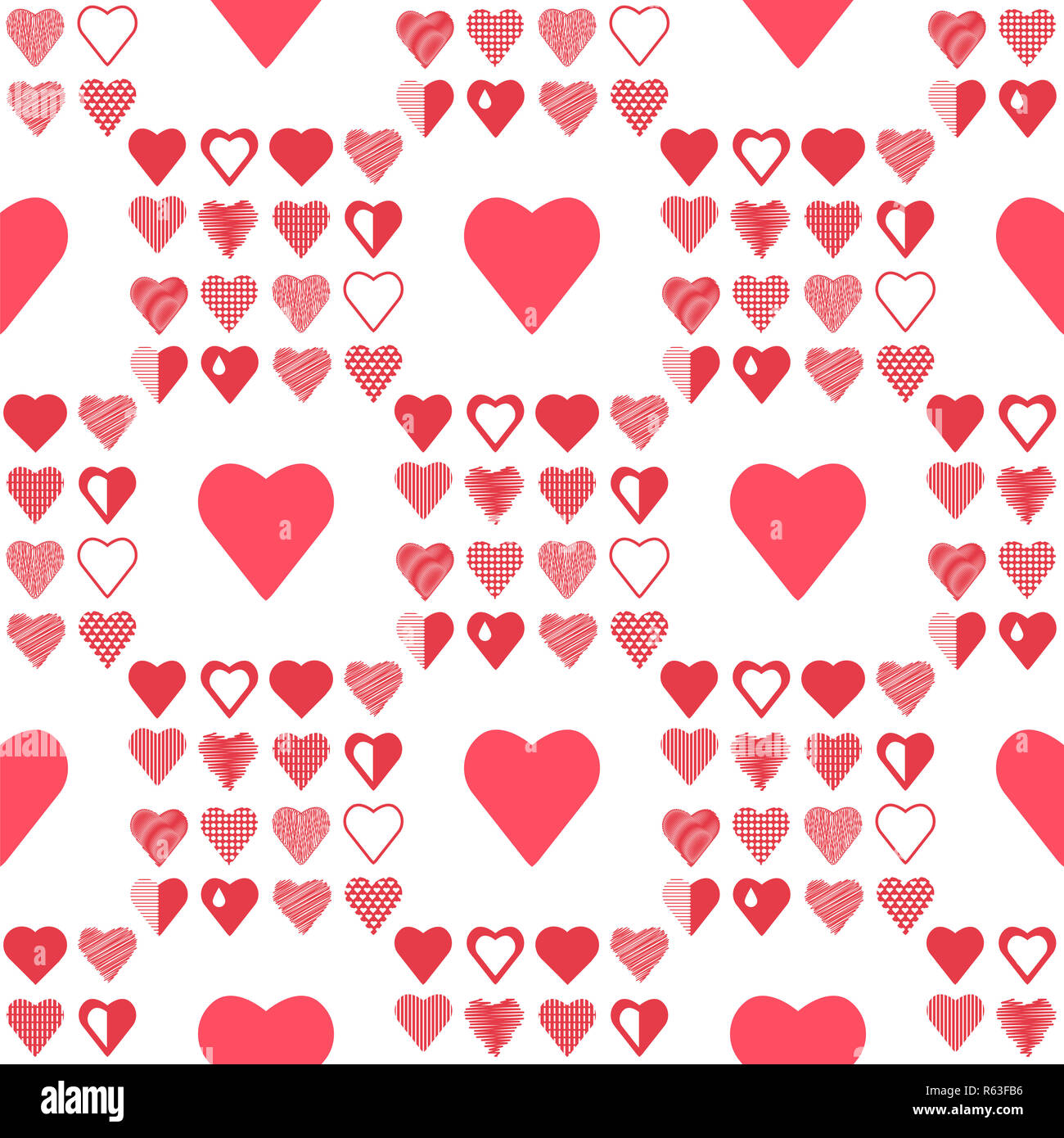 Romantic Red Heart Seamless Pattern Stock Photo - Alamy