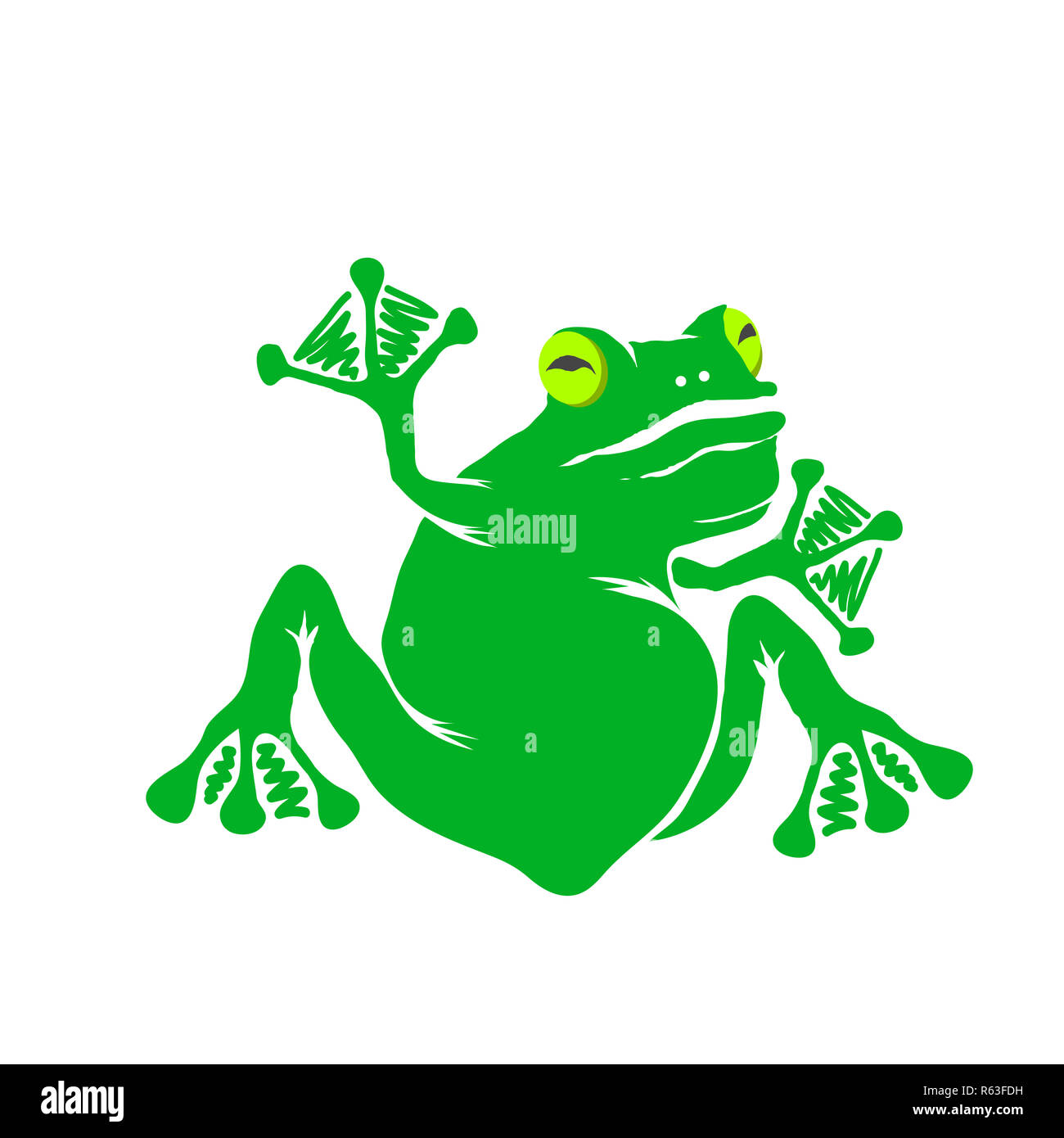 Green Cartoon Frog Isolated Stock Photo - Alamy
