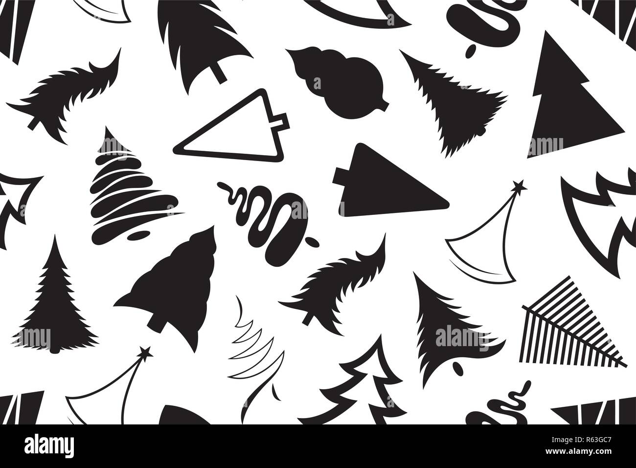 Christmas tree seamless illustration isolated on white Stock Vector ...
