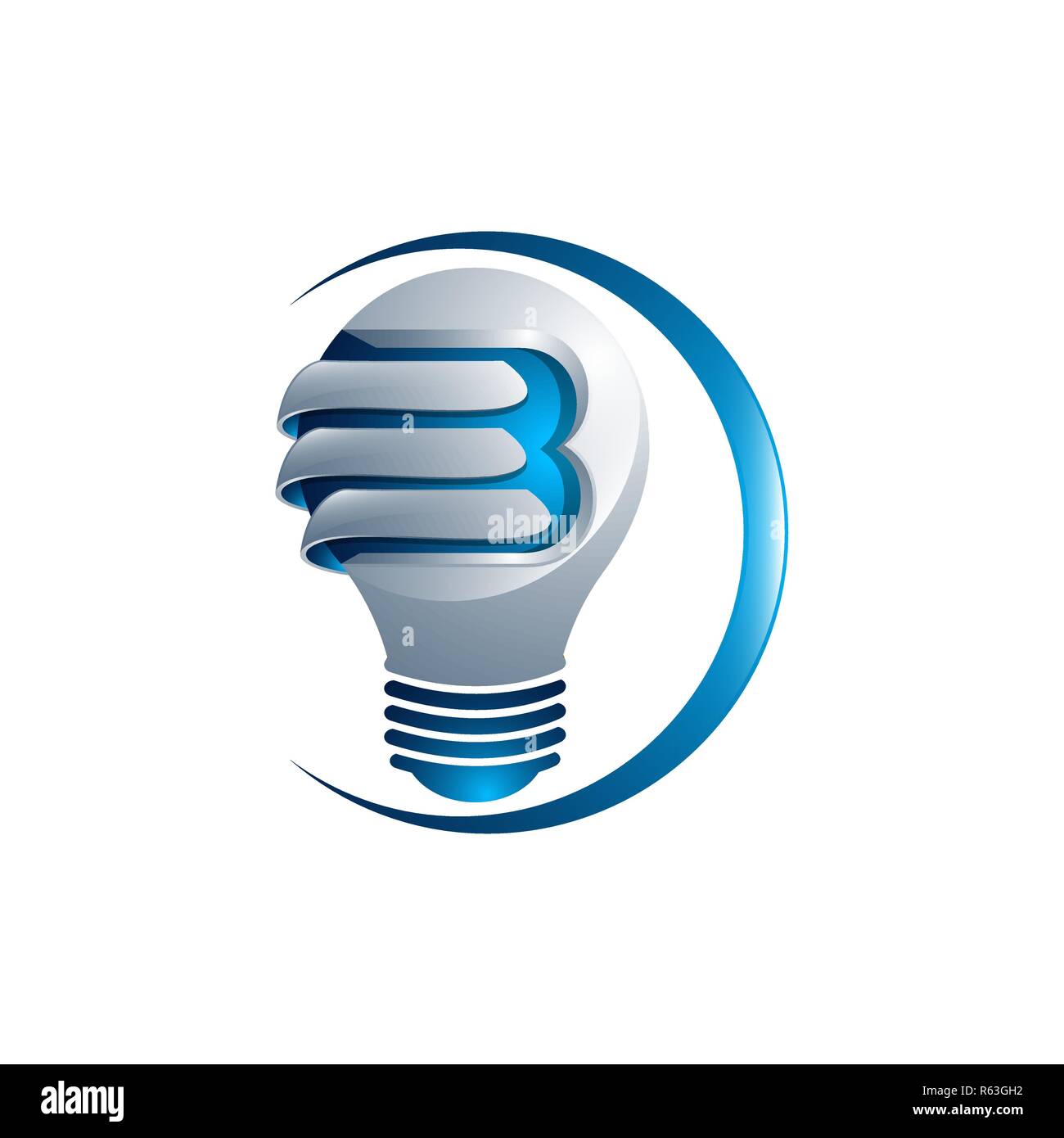 Abstract light bulb logo design made of color pieces - various geometric shapes Stock Vector