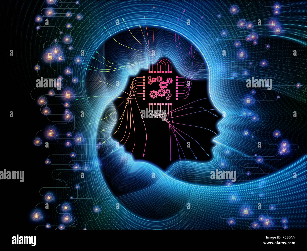 Digital Machine Consciousness Stock Photo - Alamy