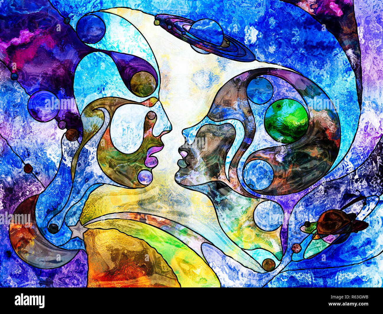 Love Between Worlds Stock Photo - Alamy