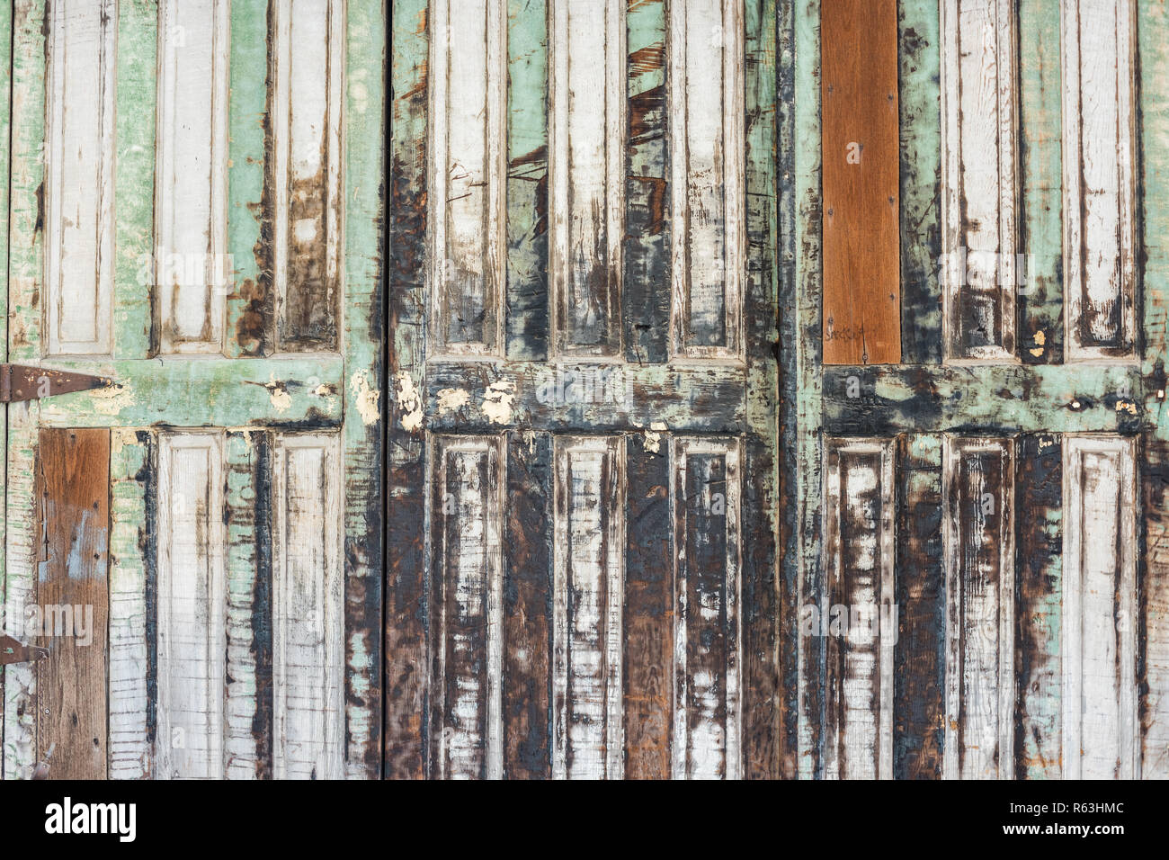 Abstract Detail Of Vintage Wooden Garage Door Stock Photo