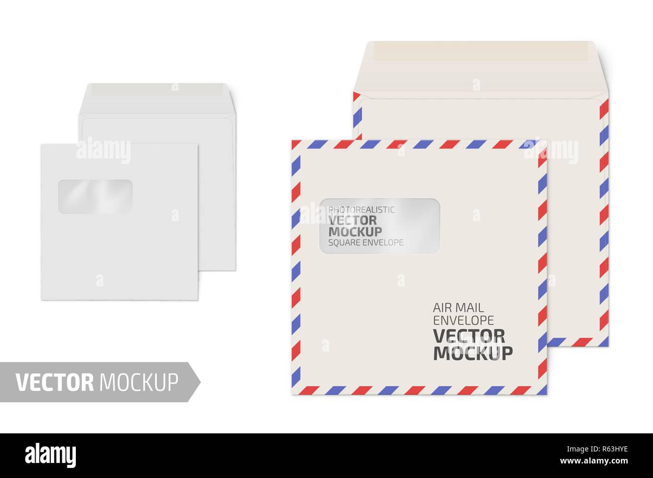 Blank square envelope with window on white Stock Vector Image & Art Alamy