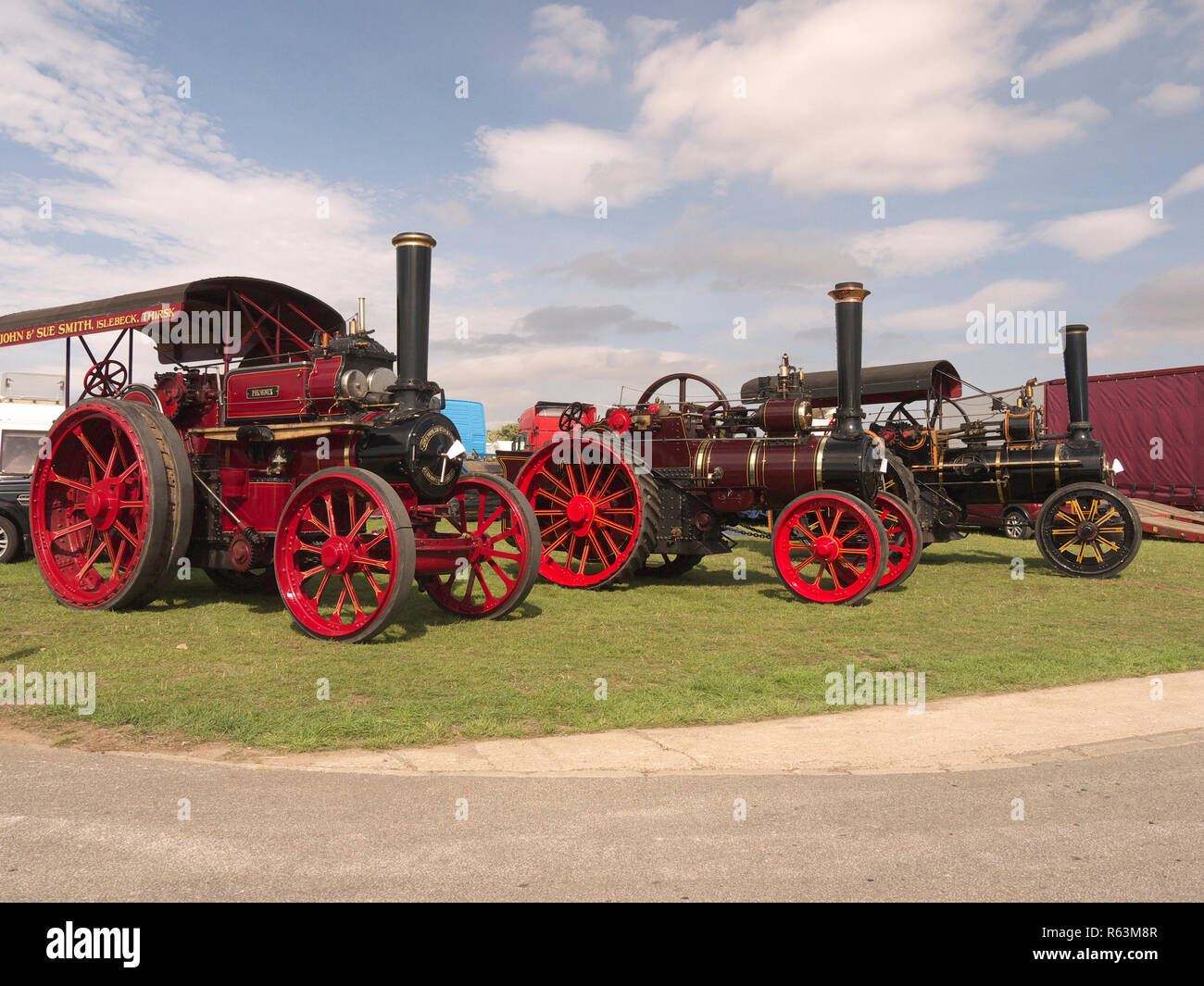 Vintage steam road locomotives at Lincoln steam and vintage rally Stock Photo