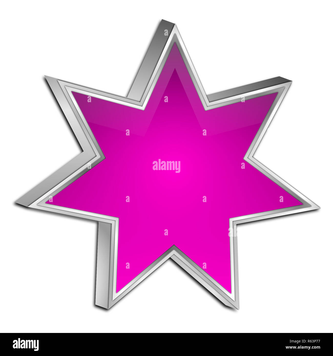 purple blank Star Button - 3D illustration Stock Photo