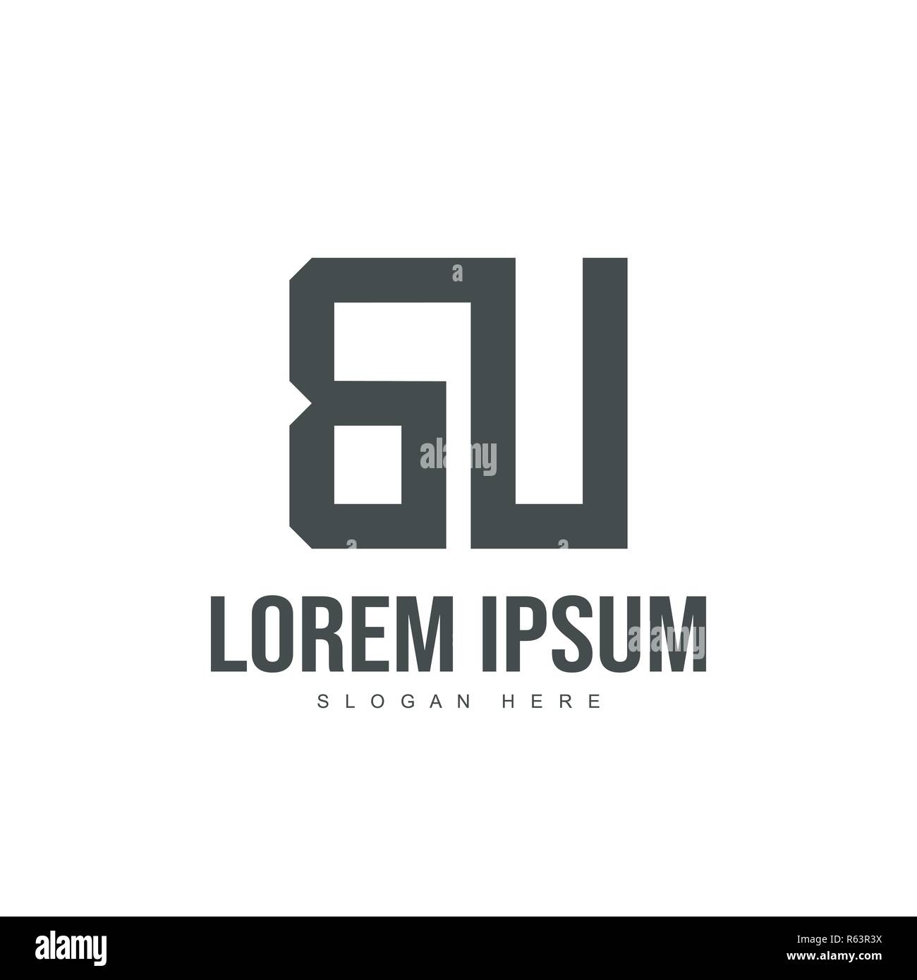BU Letter logo design. Initial letter logo template design Stock Vector