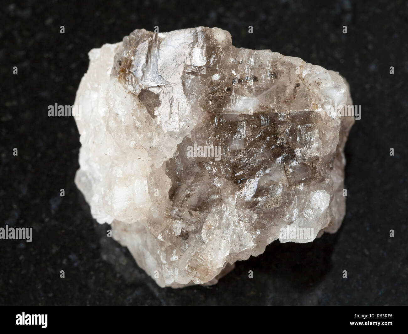 rough Halite (rock salt) stone on dark Stock Photo Alamy