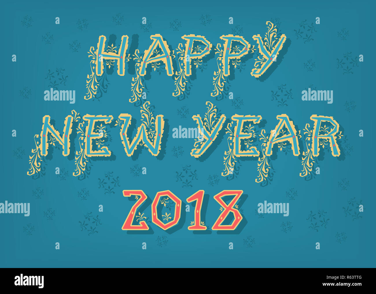 Happy New Year 2018. Folk card Stock Photo Alamy