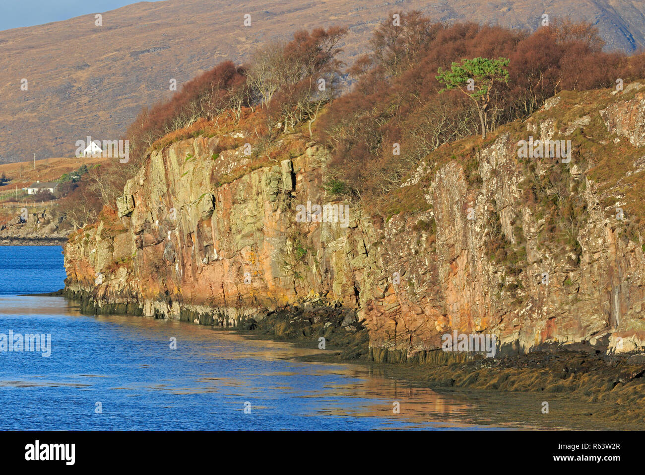 View of Sea Cliffs Applecross Peninsula Scotland Stock Photo