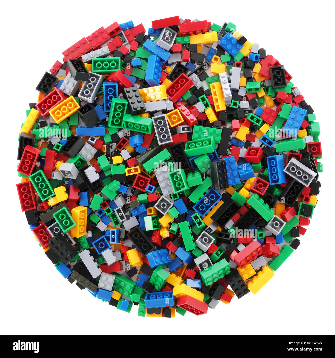 Circle of child's building blocks with clipping path Stock Photo