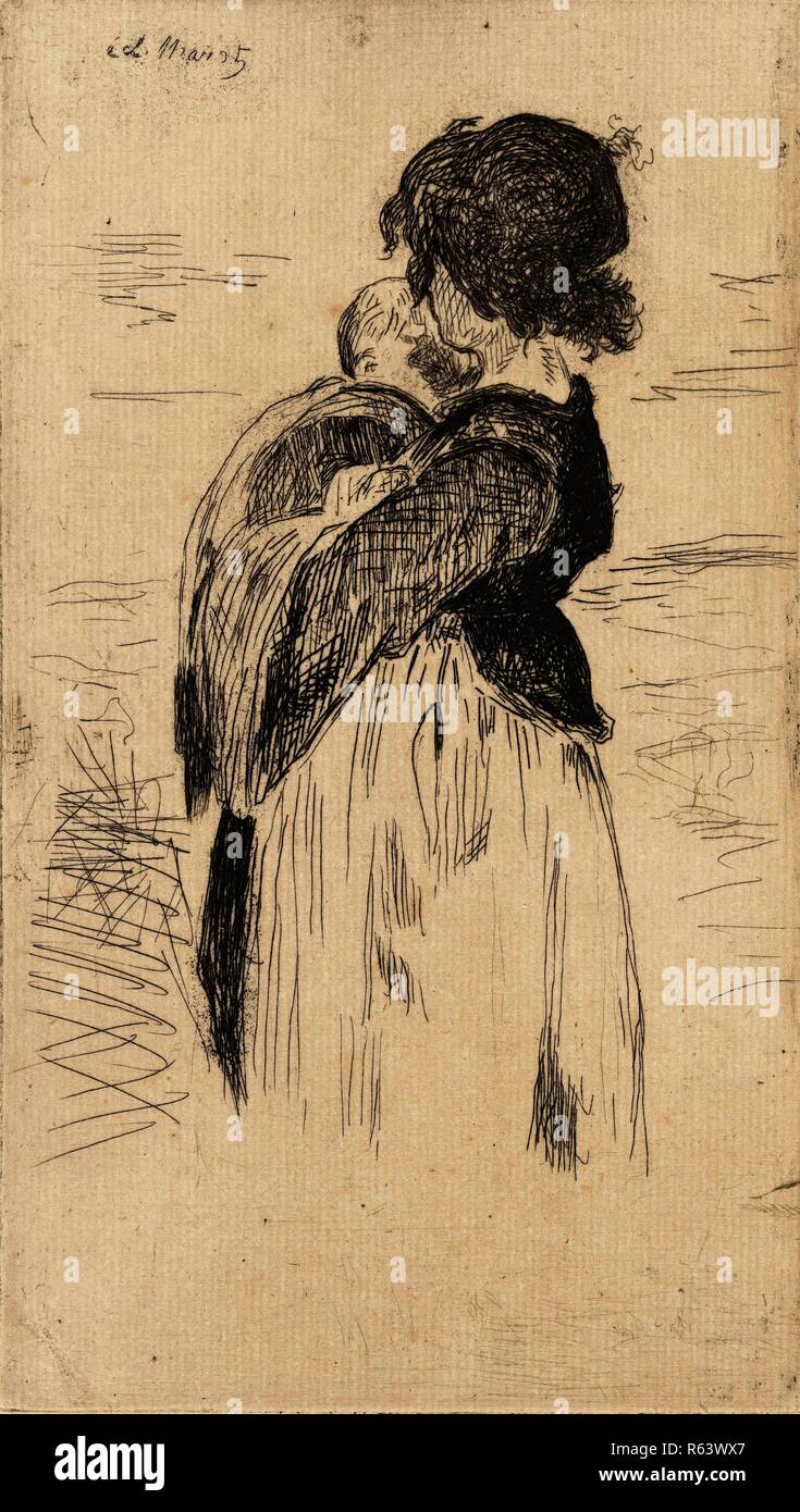 The Little Girl (La petite fille). Dimensions: 33.4 cm x 50 cm, 20.6 cm x  11.8 cm, 20.6 cm x 11.8 cm. Museum: Van Gogh Museum, Amsterdam. Author:  MANET, EDOUARD Stock Photo - Alamy