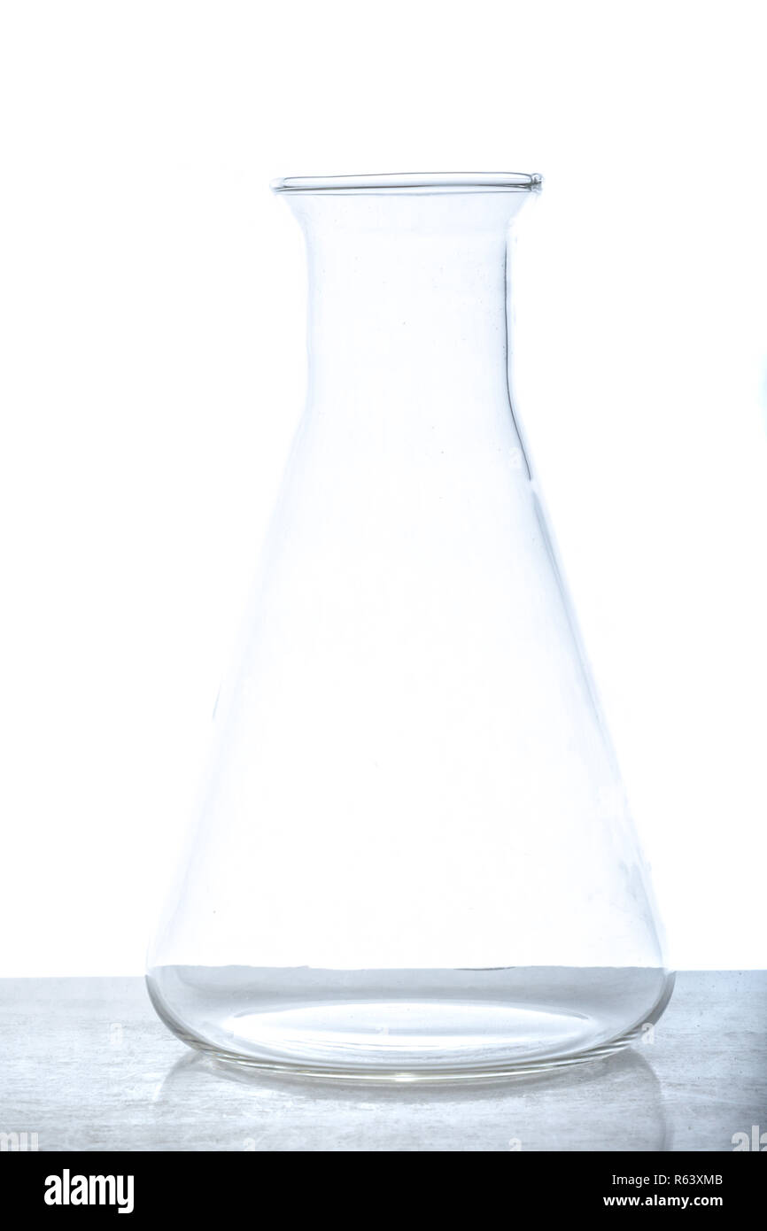An empty glass flask used in chemistry Stock Photo Alamy