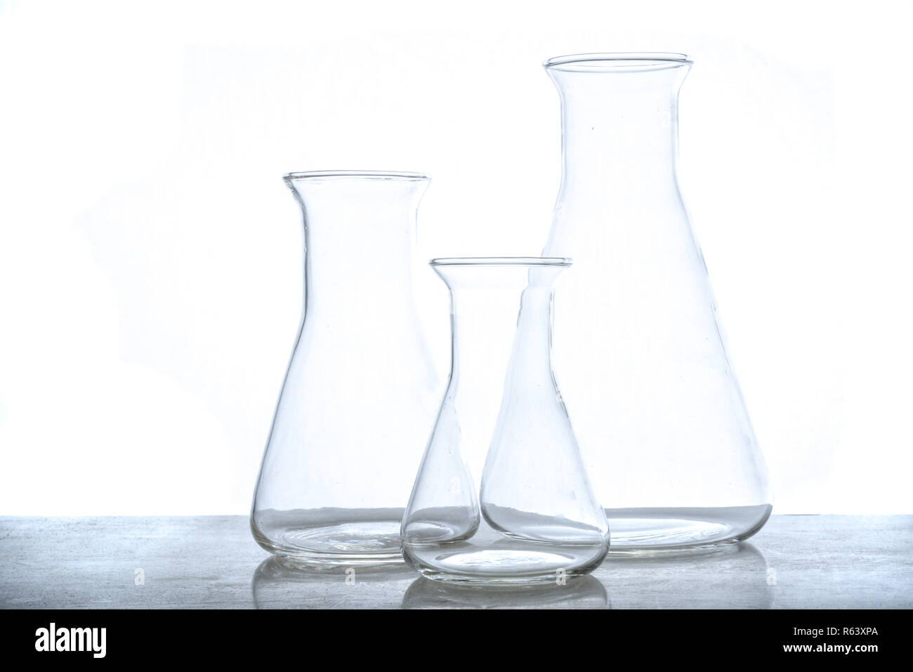 Empty glass flasks used in chemistry experiments Stock Photo Alamy