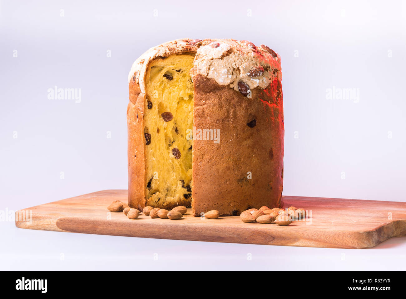 Panettone isolated on a white background. Stock Photo