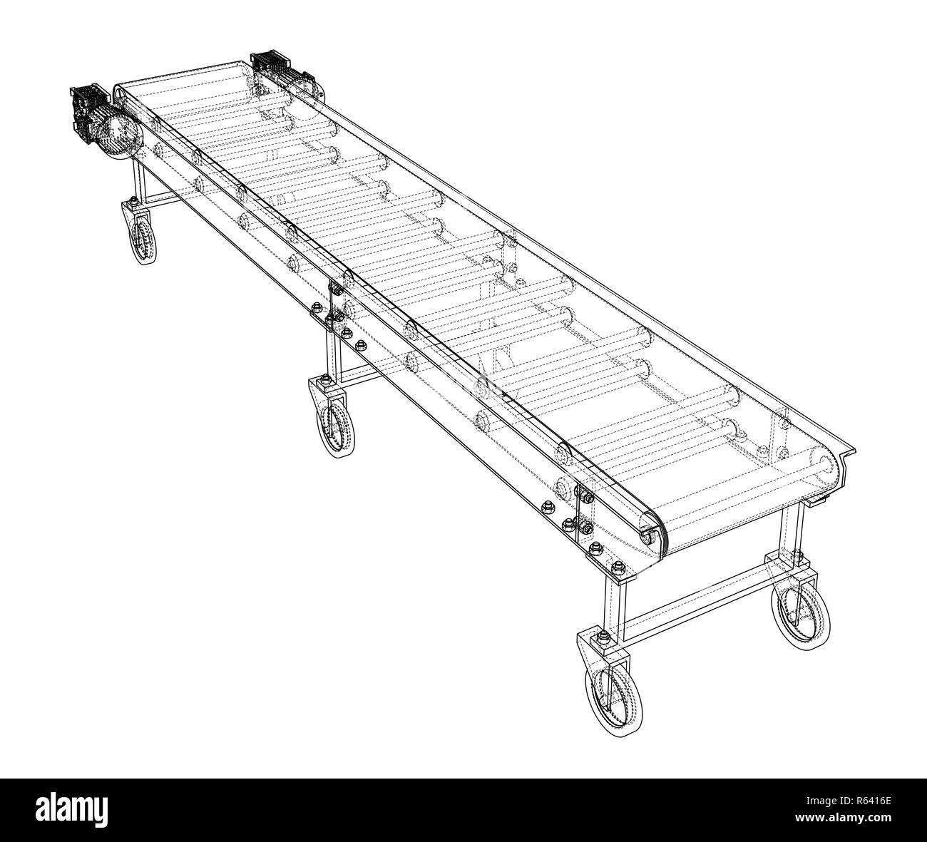 3D outline conveyor belt. 3d illustration Stock Photo Alamy