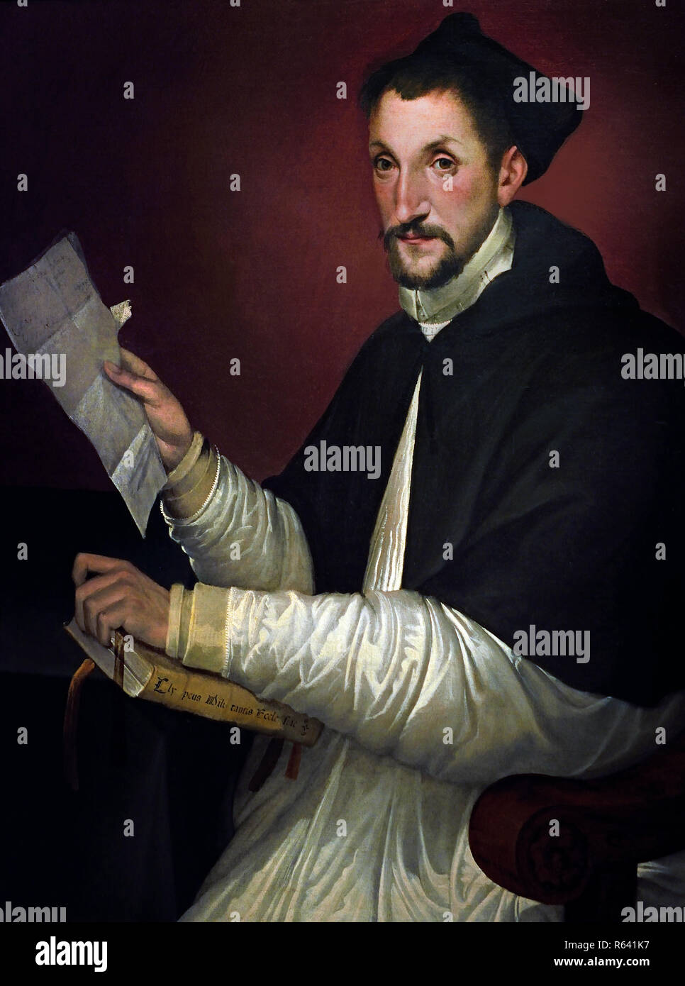 Portrait of Cardinal Ludovico Moirano 1575 Bartolomeo Passerotti 1529-1592,16th century, Italy, Italian. Stock Photo