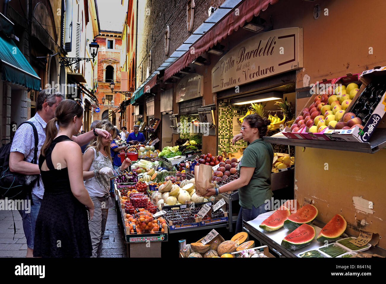 Market Grocer Bologna, Italy, Italian. ( EmiliaRomagna region Stock