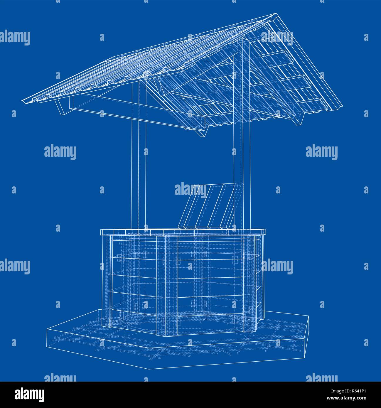 Water well wooden roof hi-res stock photography and images - Alamy