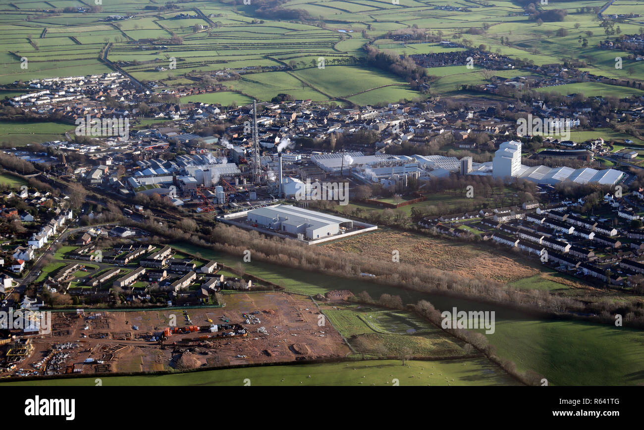 aerial view of the Innovia Films factory at Wigton, Cumbria Stock Photo