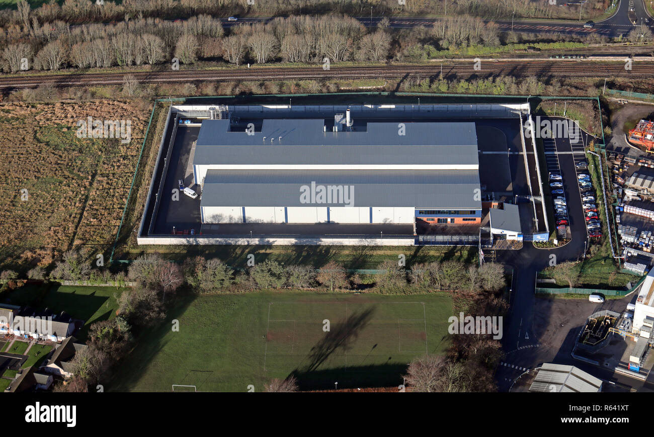 aerial view of the Innovia Films factory at Wigton, Cumbria Stock Photo