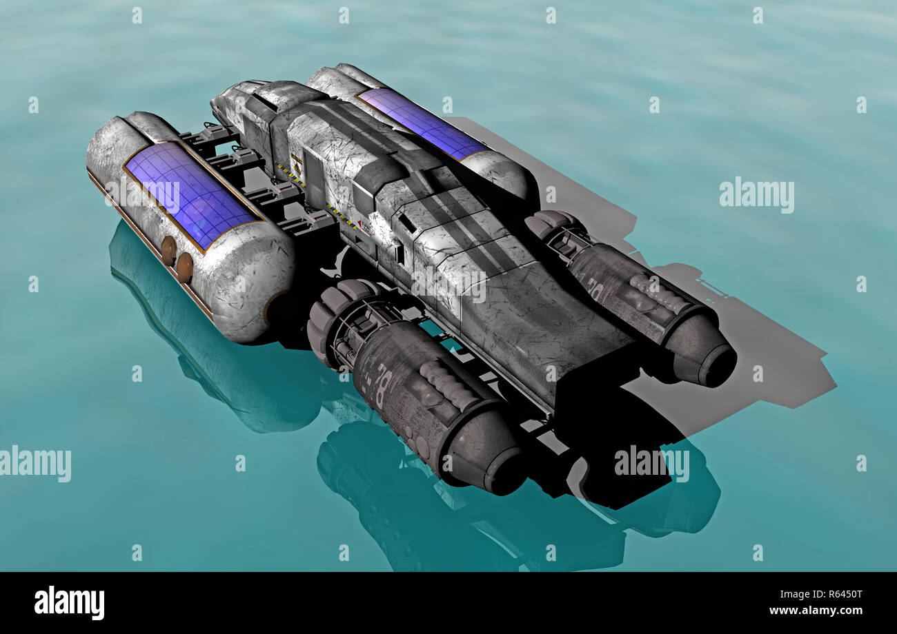 float glider with jet engines above the water Stock Photo Alamy