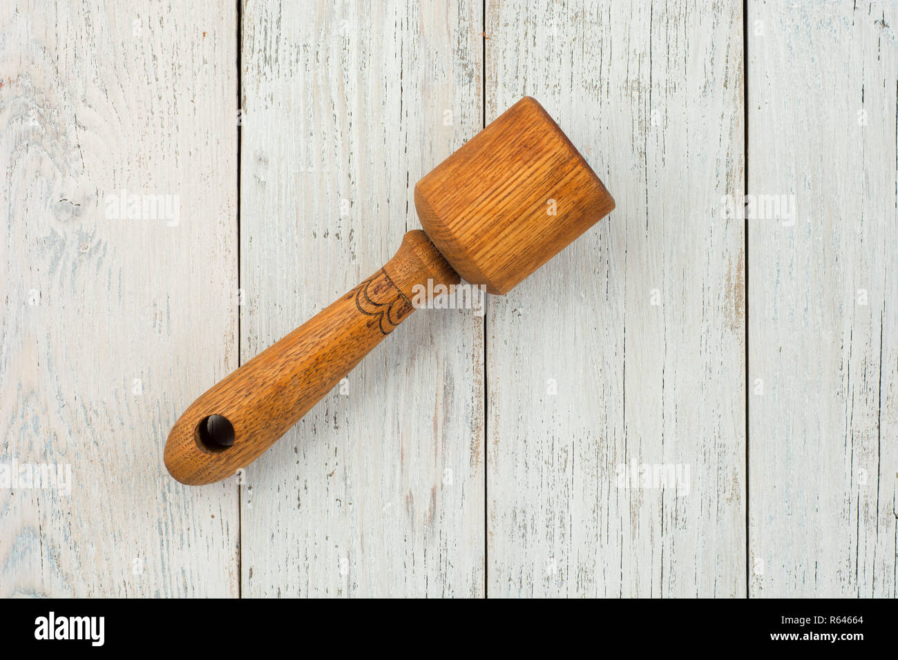 Kitchen tool on wooden background with a blank space for a text, home kitchen decor concept, front view Stock Photo