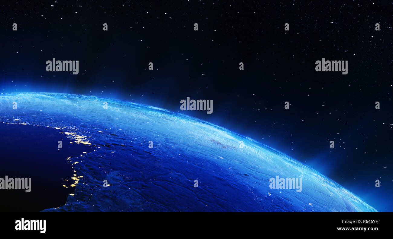 Africa city lights 3d rendering Stock Photo - Alamy