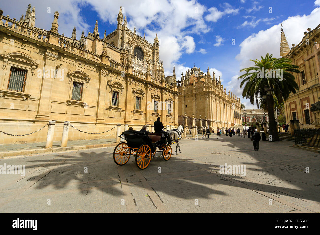 Seville Cathedral St Mary of the See external view with traditional