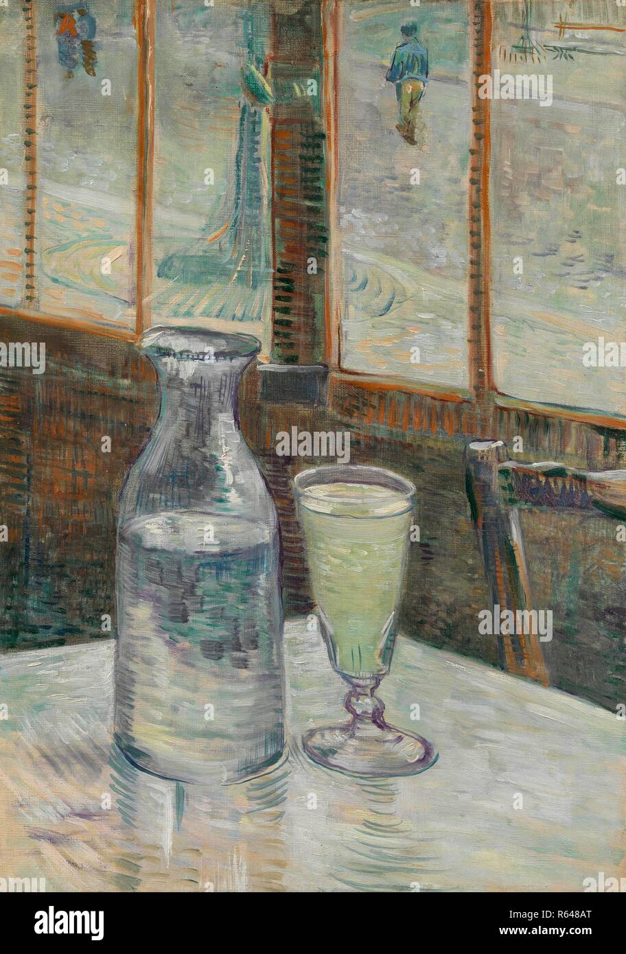 Café Table with Absinthe. Date: February-March 1887, Paris. Dimensions: 46.3 cm x 33.2 cm, 60 cm x 47 cm. Museum: Van Gogh Museum, Amsterdam. Author: VAN GOGH, VINCENT. VINCENT VAN GOGH. Stock Photo