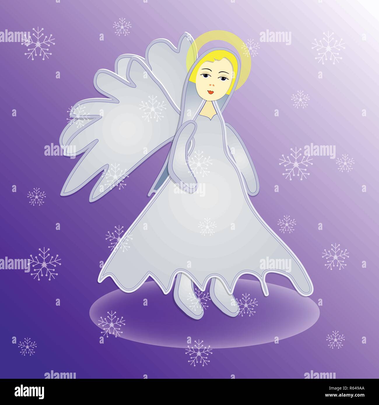 Christmas Angel Icon Symbol Design. Vector Christmas illustration with snowflakes. Angel 