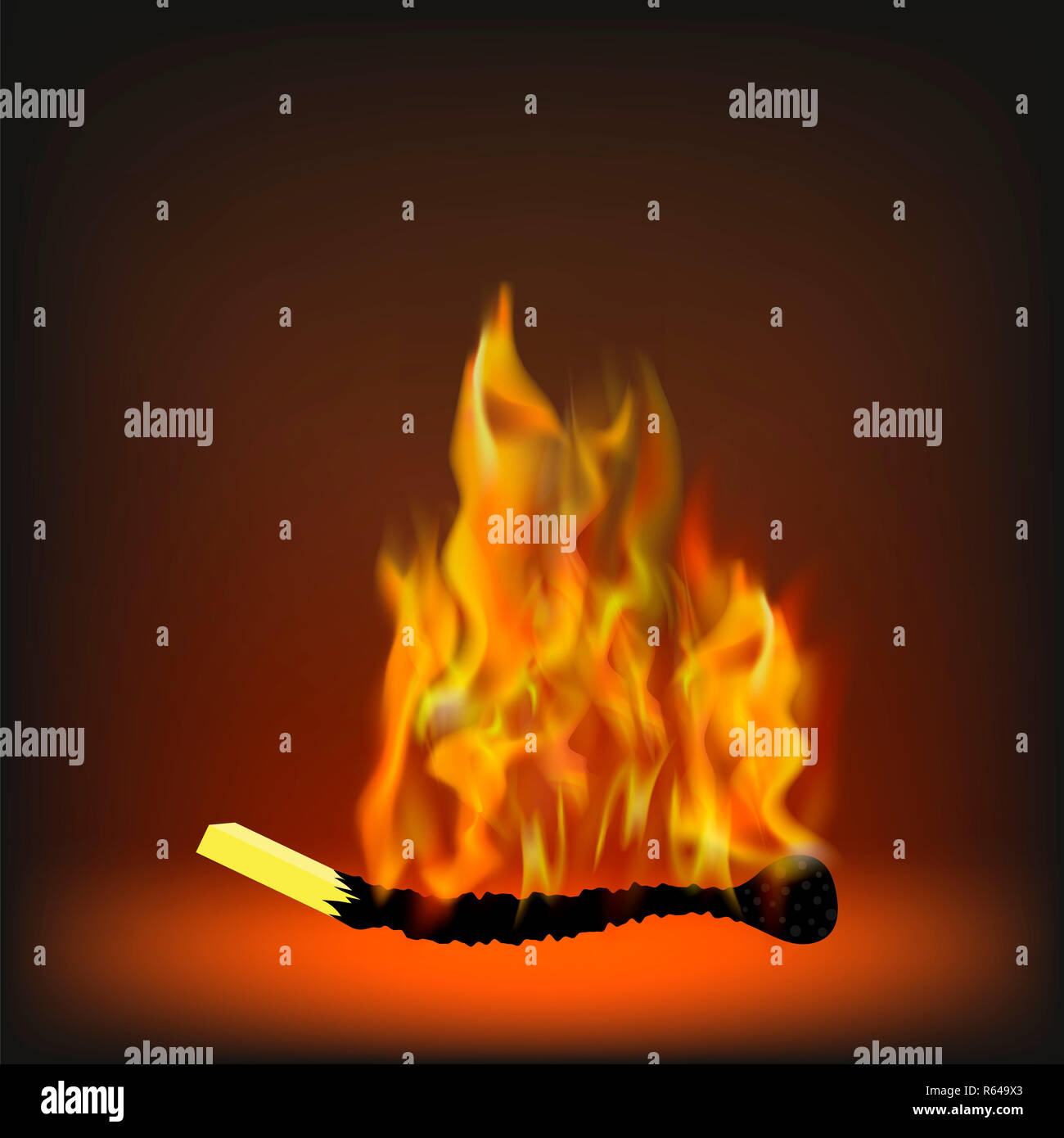 Burning Match with Fire Stock Photo Alamy