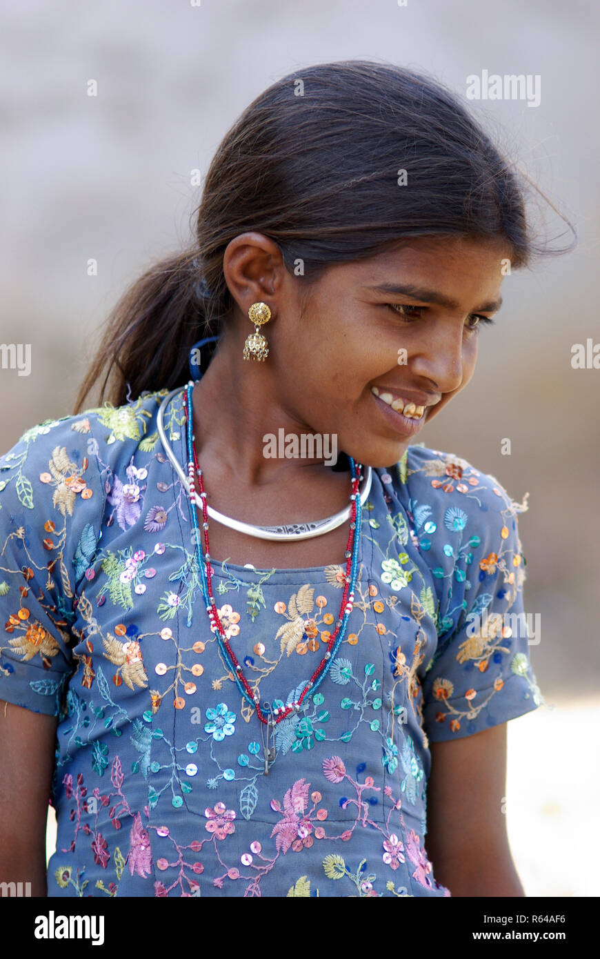 Rabari girl tribal dress contemporay Stock Photo