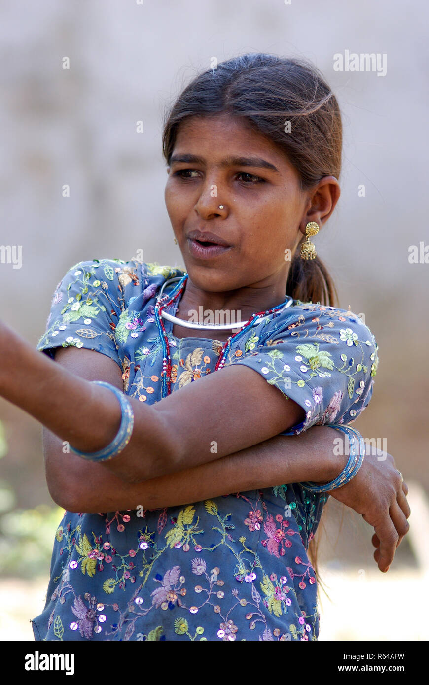 Rabari girl tribal dress contemporay Stock Photo