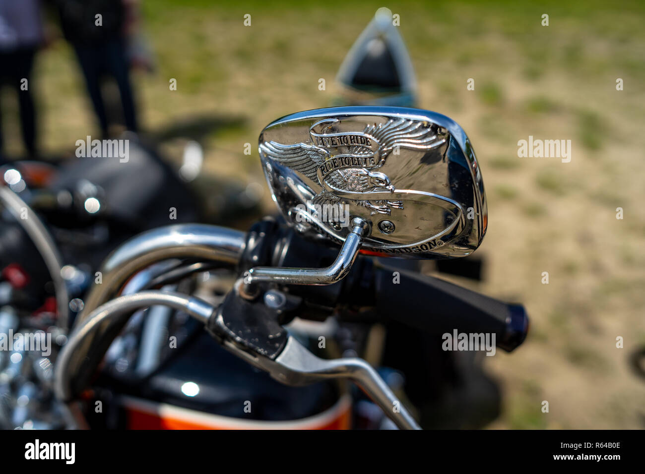 Fragment of motorcycle Harley-Davisdon Stock Photo