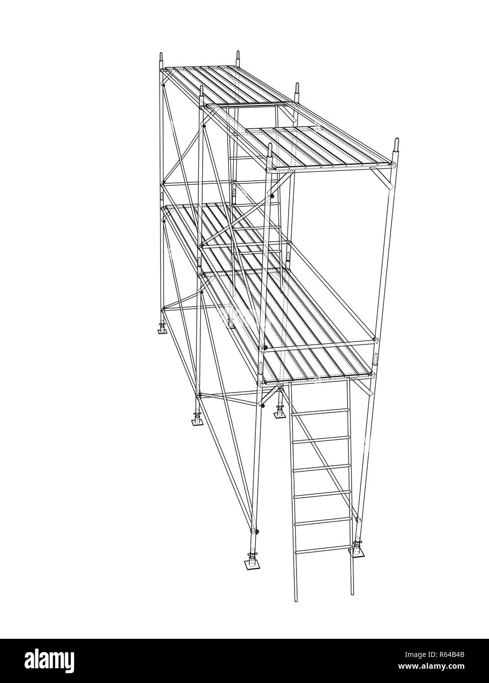 3D outline scaffold. 3d illustration Stock Photo