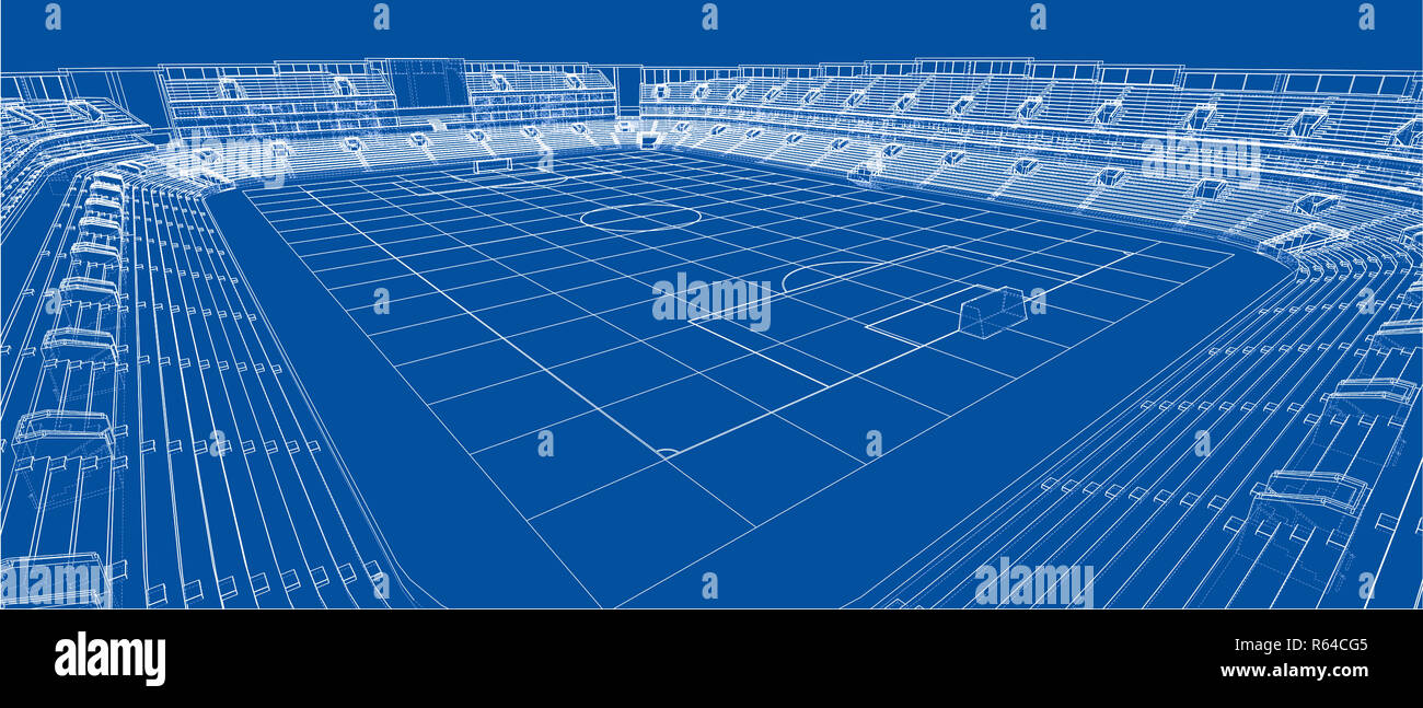 Premium Vector | Soccer stadiums buildings. stadium line drawing  illustration vector. football stadium sketch vector