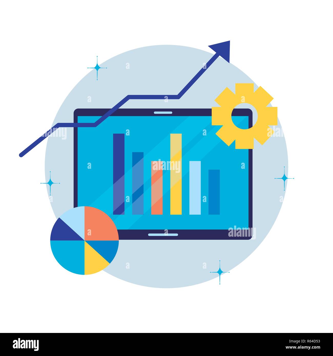 mobile marketing statistics analysis search engine optimization vector ...